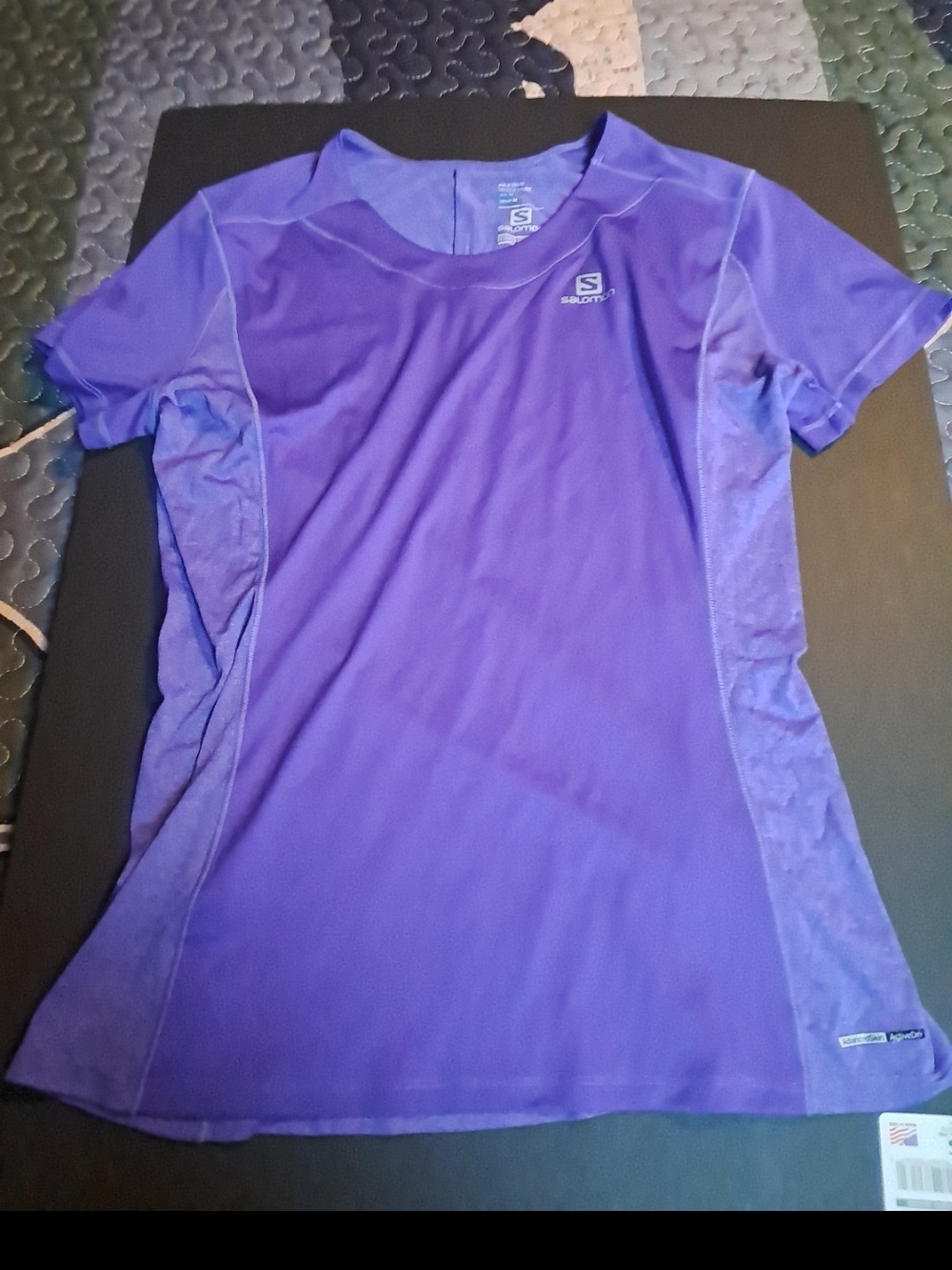 Salomon Purple Performance Tee Med.w/ Back Pocket